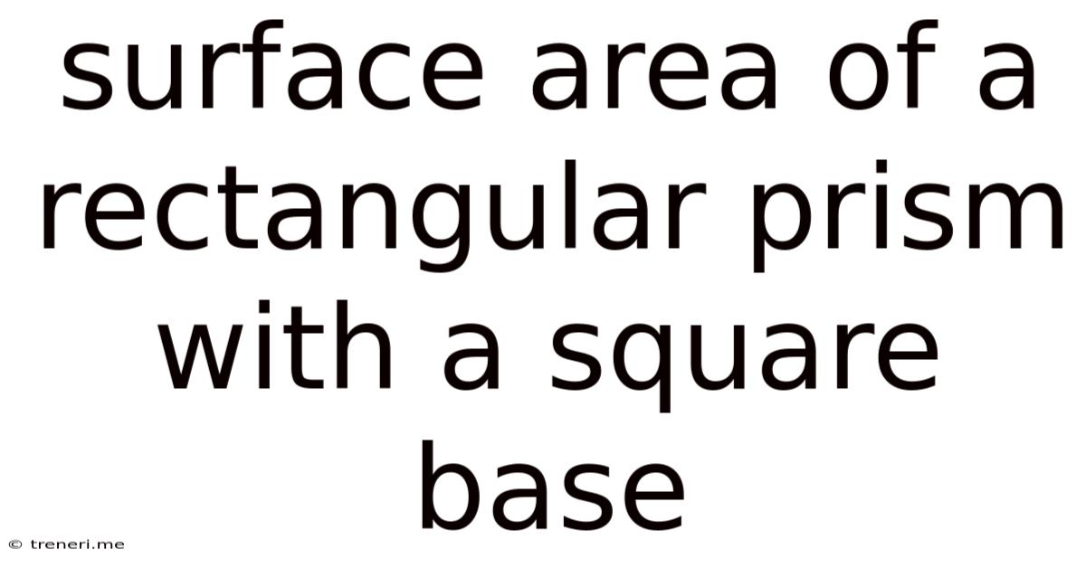 Surface Area Of A Rectangular Prism With A Square Base