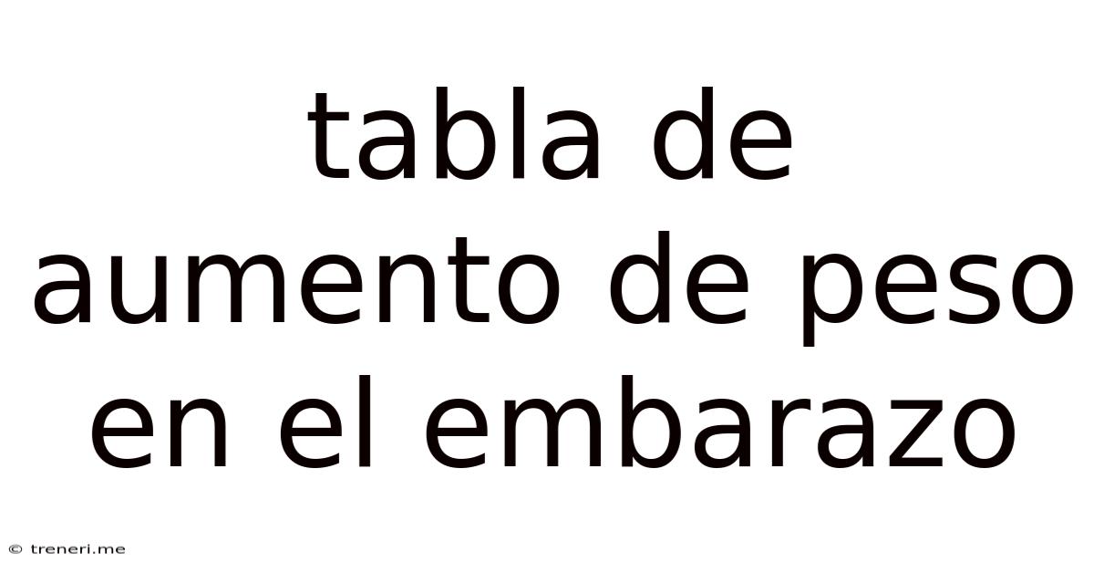 Tabla De Aumento De Peso En El Embarazo
