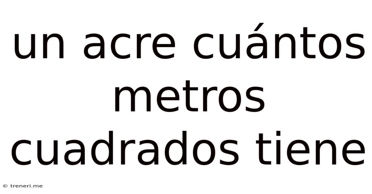 Un Acre Cuántos Metros Cuadrados Tiene