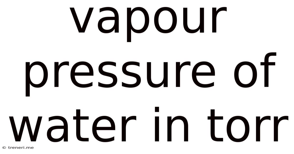 Vapour Pressure Of Water In Torr