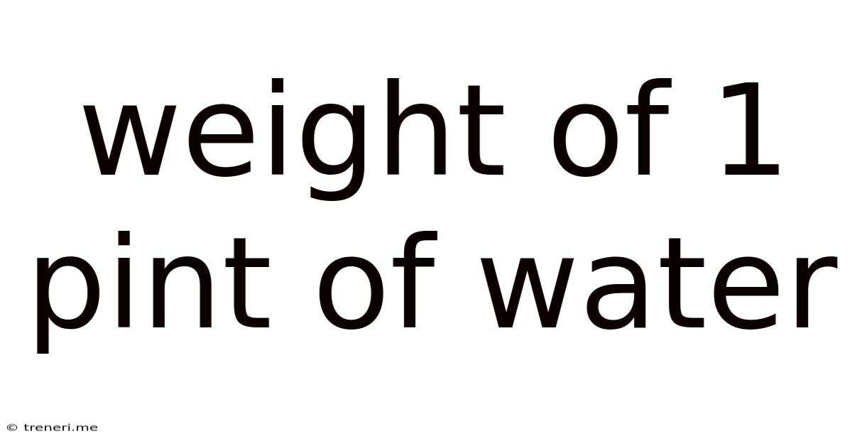 Weight Of 1 Pint Of Water