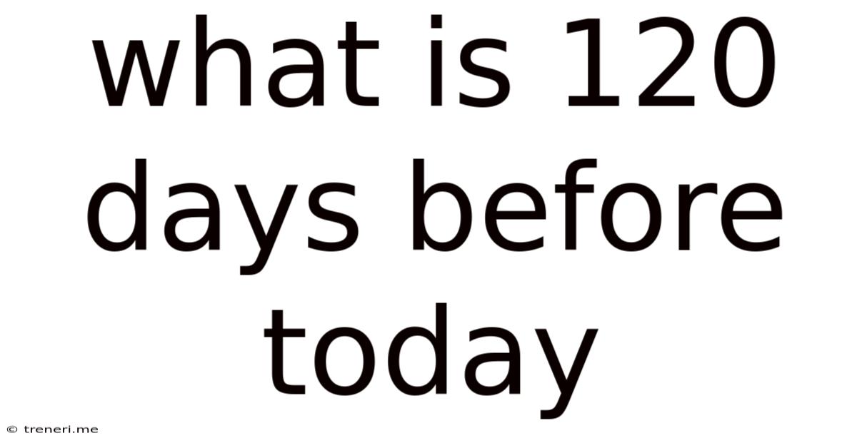 What Is 120 Days Before Today
