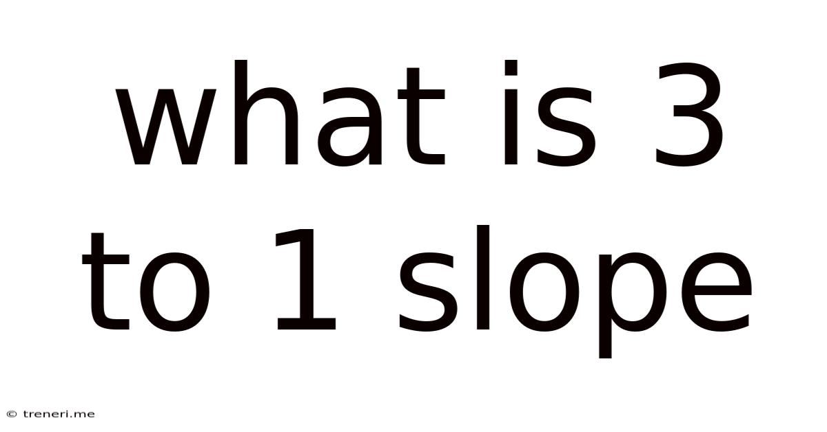 What Is 3 To 1 Slope