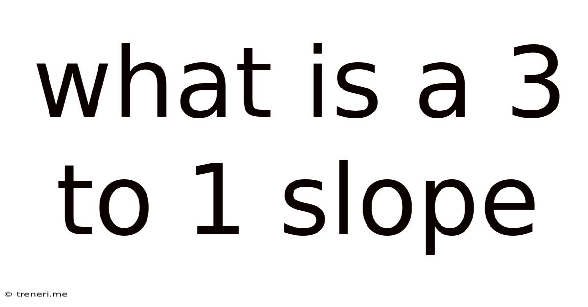 What Is A 3 To 1 Slope