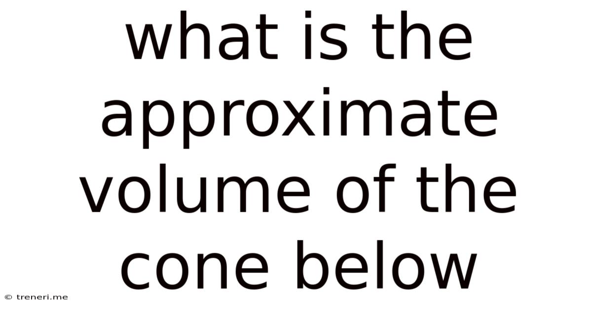 What Is The Approximate Volume Of The Cone Below