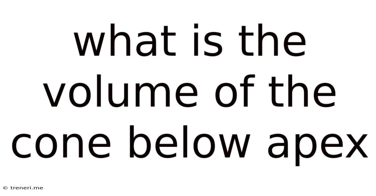 What Is The Volume Of The Cone Below Apex