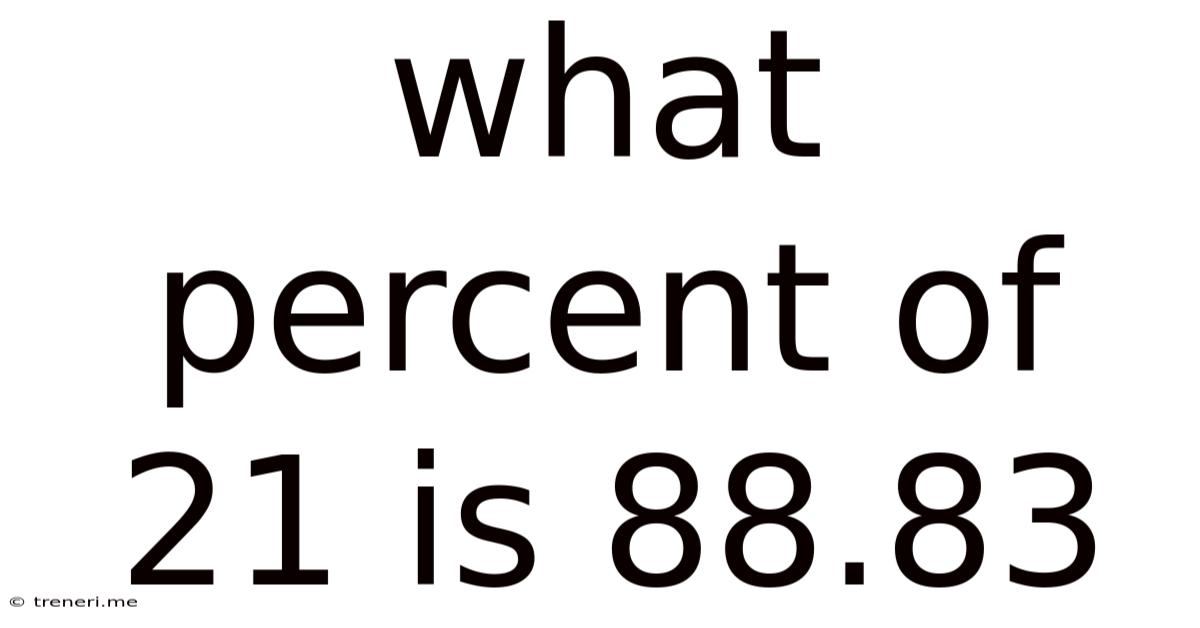 What Percent Of 21 Is 88.83