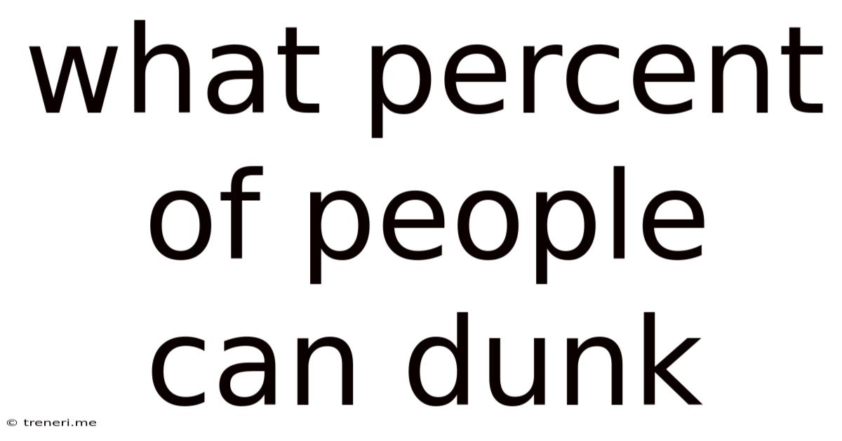 What Percent Of People Can Dunk