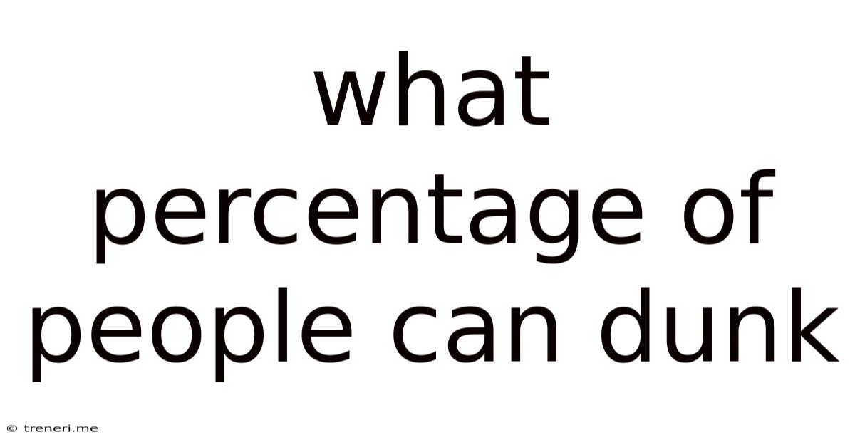 What Percentage Of People Can Dunk