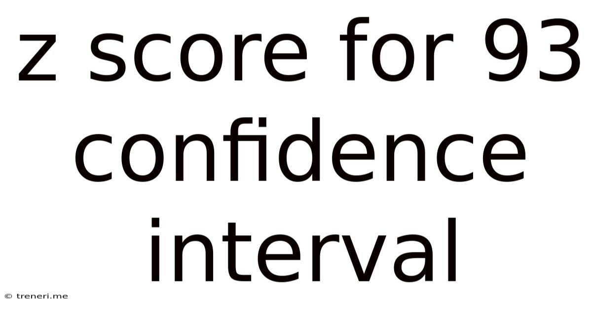 Z Score For 93 Confidence Interval
